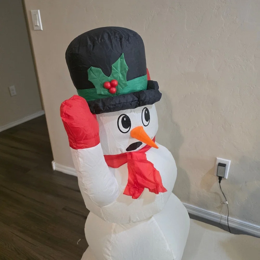 Gemmy Y2K Trim A Home Snowman & Robber Inflatable Christmas Yard Decor 48Wx42H